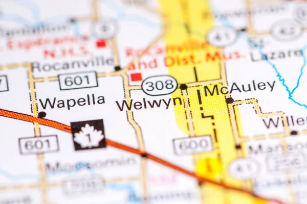 Welwyn Canadá Mapa — Foto de Stock