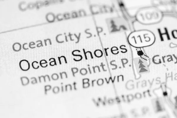 Óceáni Partok Washington Állam Interaktív Térképen — Stock Fotó