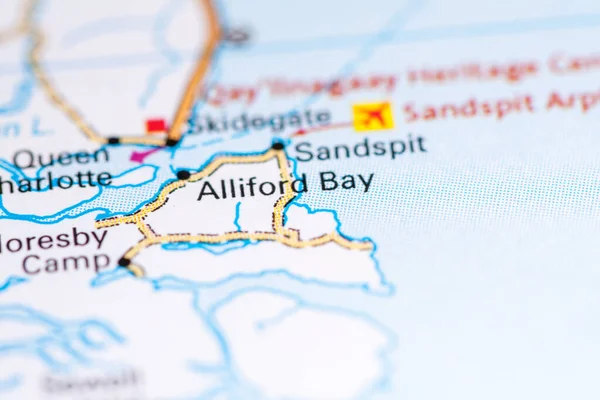 Alliford Bay. Canada on a map.