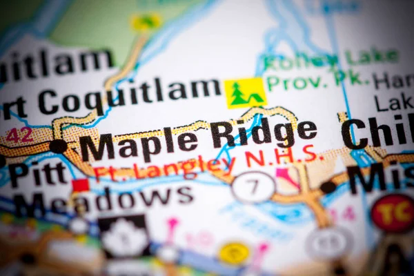 Maple Ridge. Canada on a map.