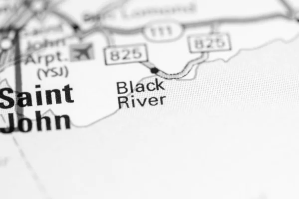 Black River. Canada on a map.