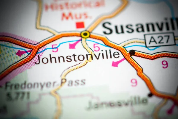 Johnstonville Califórnia Eua Sobre Mapa — Fotografia de Stock