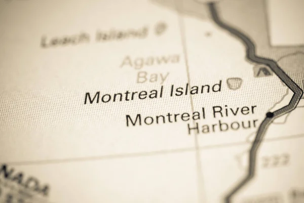 Montreal Adası Kanada Haritada — Stok fotoğraf