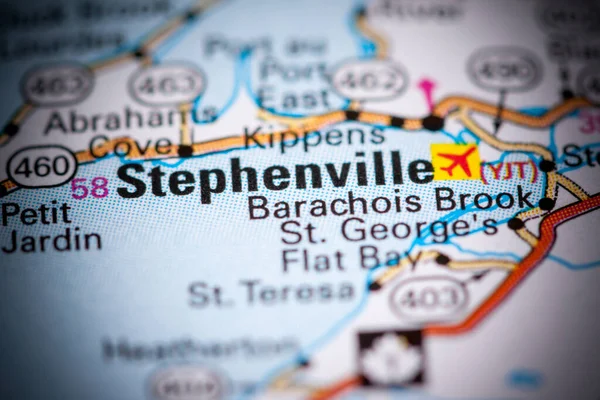 Stephenville Kanada Haritada — Stok fotoğraf