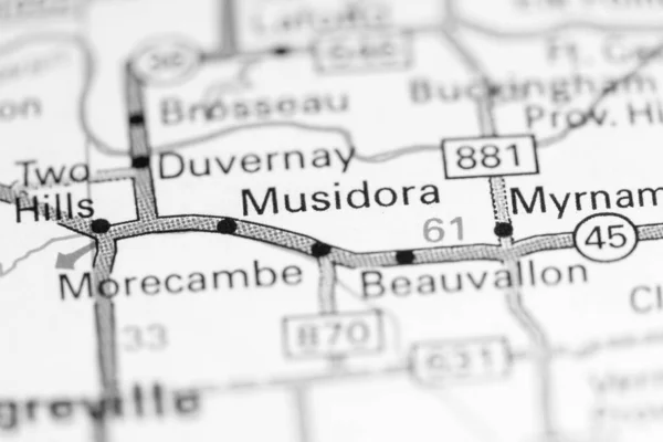 Musidora. Canada on a map.