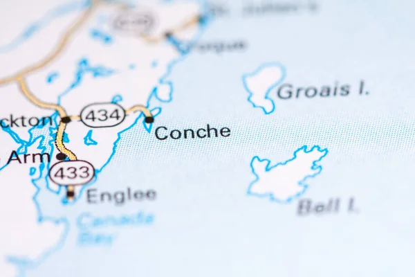 Conche Kanada Mapě — Stock fotografie