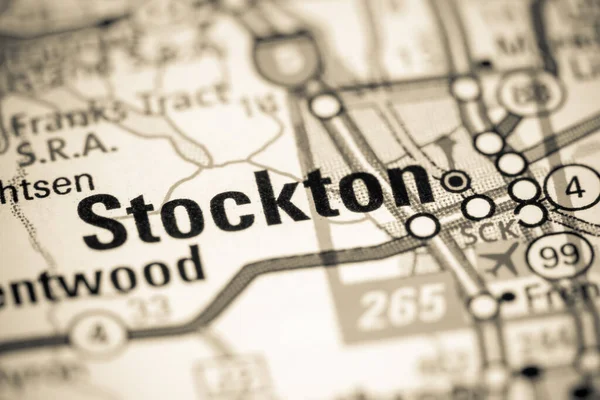 Stockton Kalifornie Usa Mapě — Stock fotografie