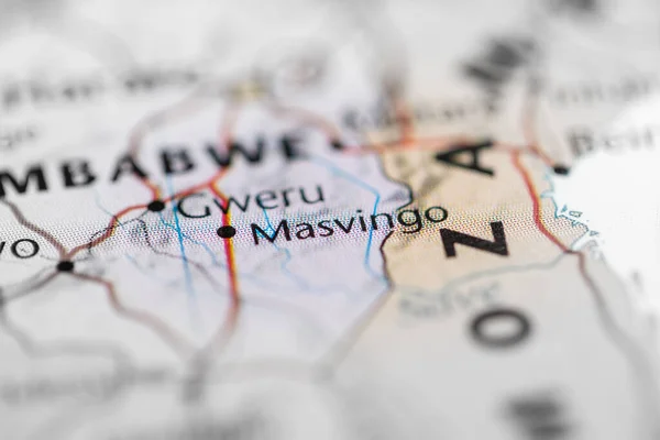 Masvingo Zimbabwe Sulla Mappa — Foto Stock