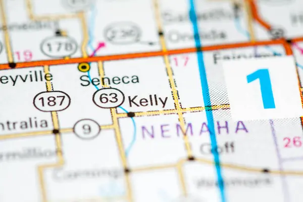 Ben Kelly Kansas Haritada Usa — Stok fotoğraf