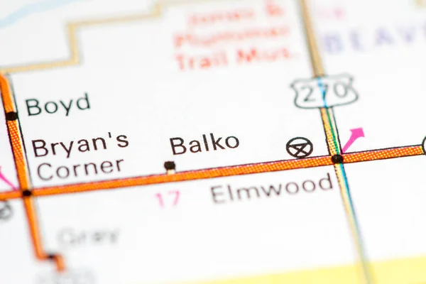Balko Oklahoma Eeuu Mapa — Foto de Stock