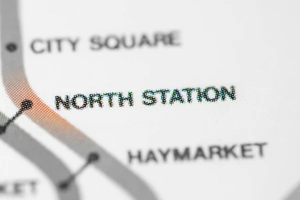 Station Nord Carte Métro Boston — Photo