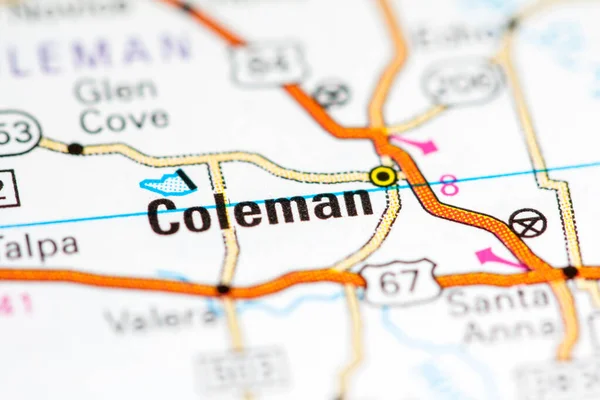 Coleman Texas Usa Map — Stock Photo, Image