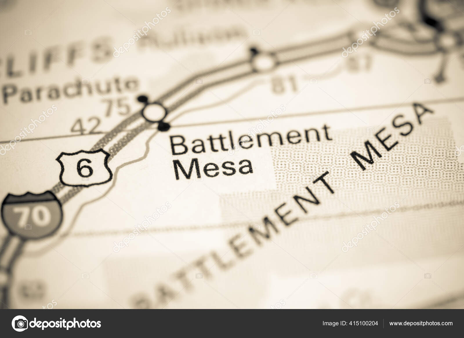 Battlement Mesa Colorado Usa Map Stock Photo by ©aliceinwonderland2020