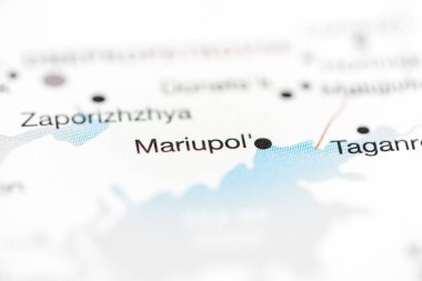 Mariupol. Ukraine on the map clipart