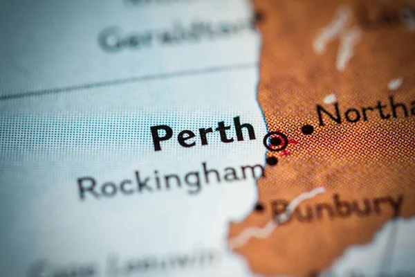 Perth, Australia on the map