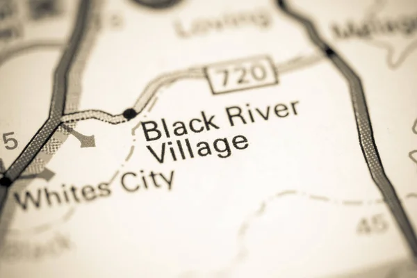 Black River Village Novo México Eua Sobre Mapa — Fotografia de Stock