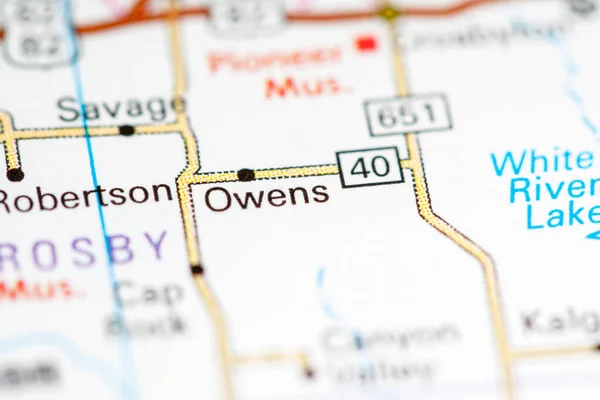 Owens Texas Eua Sobre Mapa — Fotografia de Stock
