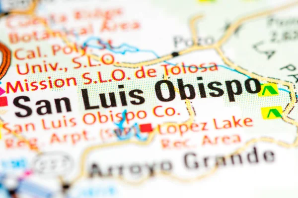 San Luis Obispo Califórnia Eua Sobre Mapa — Fotografia de Stock