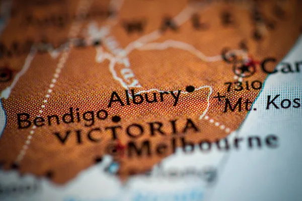 Albury Αυστραλία Στο Χάρτη — Φωτογραφία Αρχείου
