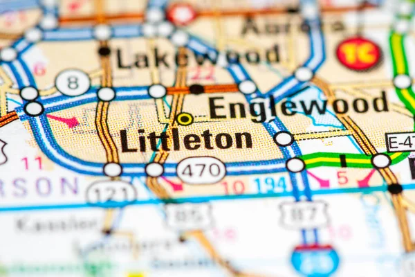 Littleton Colorado États Unis Sur Une Carte — Photo
