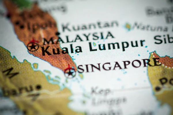 Kuala Lumpur Malajsie Mapě — Stock fotografie