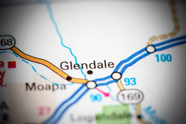 Glendale 内华达州 地图上的美国 — 图库照片