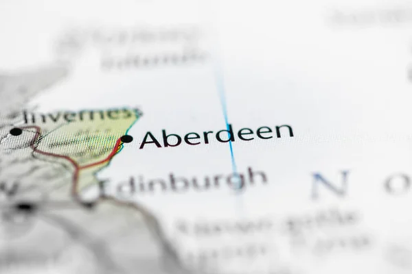 Aberdeen Regno Unito Sulla Mappa — Foto Stock