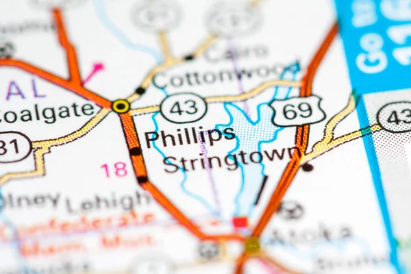 Phillips Oklahoma Eeuu Mapa — Foto de Stock