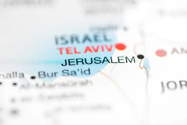 예루살렘 지도에 이스라엘 — 스톡 사진