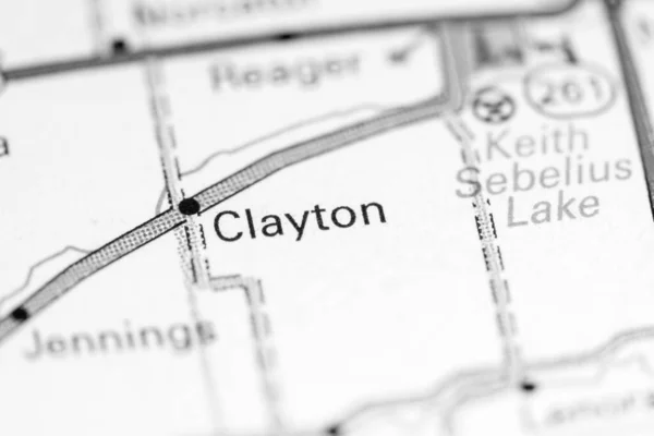 Clayton Kansas Usa Map — Stock Photo, Image