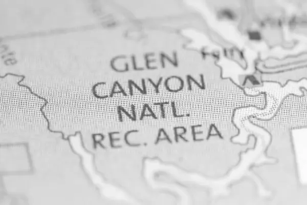 Glen Canyon National Rec Område Det Utah Usa Karta — Stockfoto