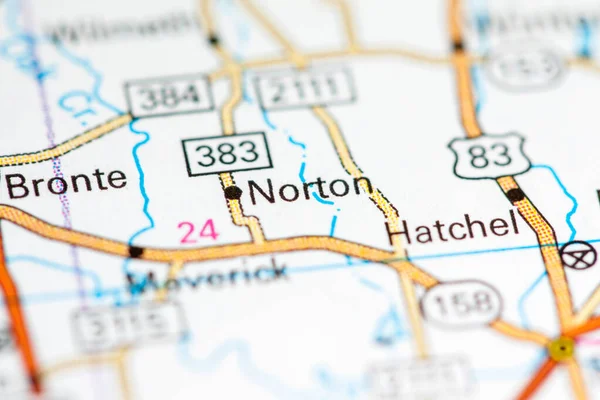 Nortone Texas Usa Mapě — Stock fotografie
