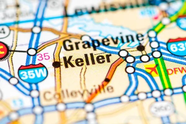 Keller Texas Eeuu Mapa — Foto de Stock