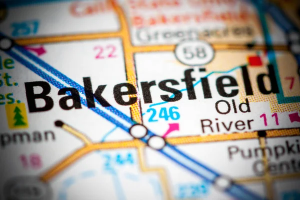 Bakersfield Califórnia Eua Sobre Mapa — Fotografia de Stock