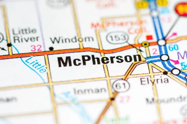 Mcpherson Kansas Eeuu Mapa — Foto de Stock