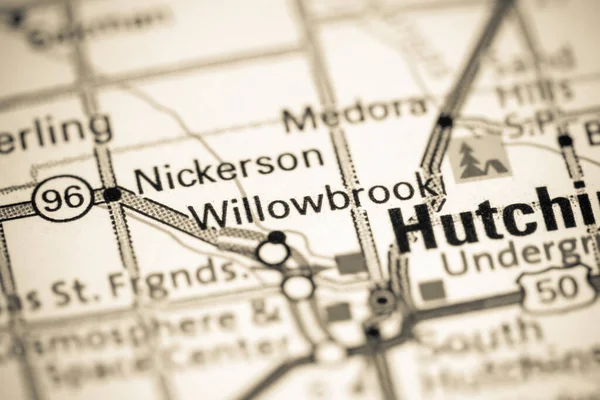 Willowbrook 堪萨斯州 地图上的Usa — 图库照片