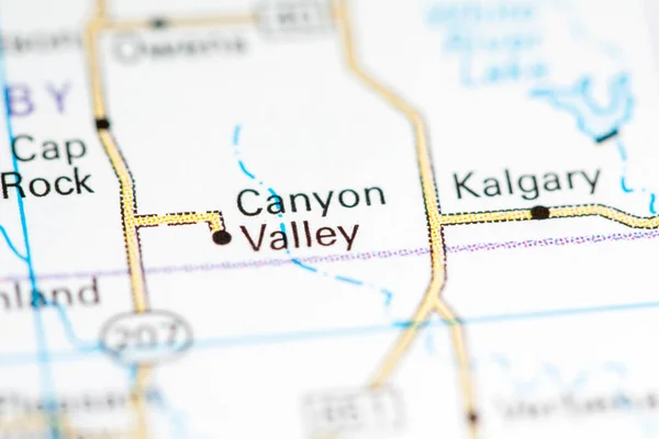 Canyon Valley Texas Eua Sobre Mapa — Fotografia de Stock