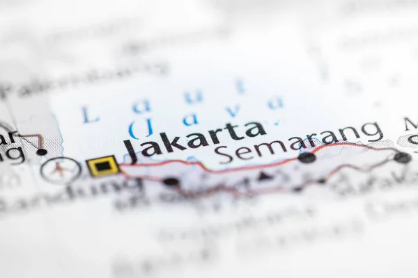 Jakarta Indonesië Interactieve Kaart — Stockfoto