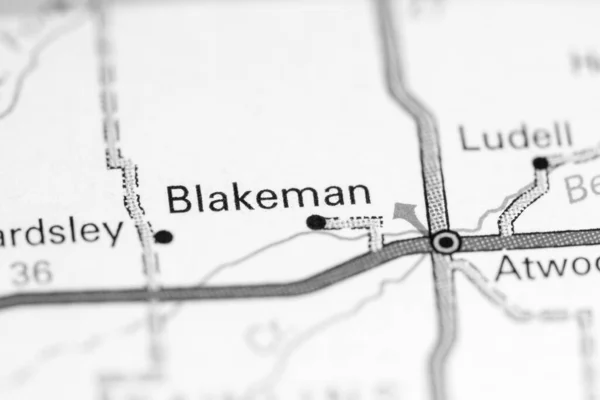 Blakeman Kansas Eua Sobre Mapa — Fotografia de Stock