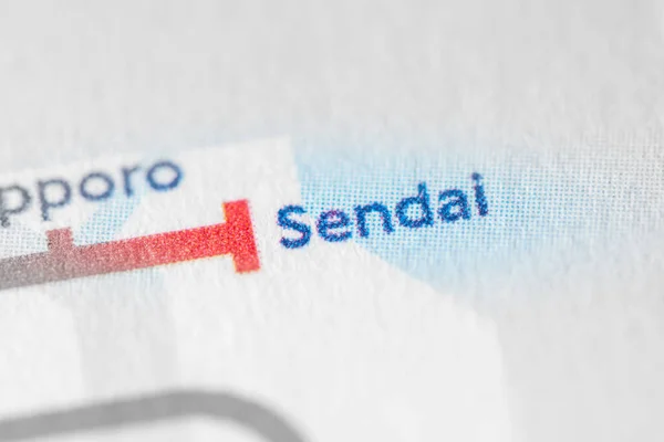 Sendai Japan Een Geografische Kaart — Stockfoto