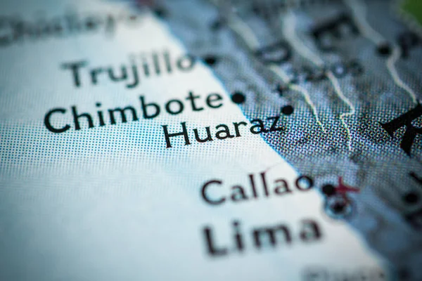 Huaraz Perú Mapa — Foto de Stock