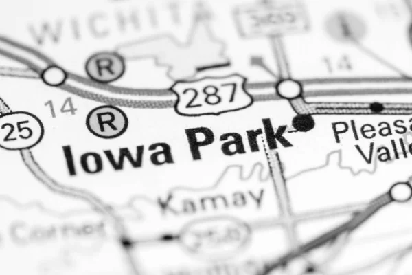 Parque Iowa Texas Eua Sobre Mapa — Fotografia de Stock