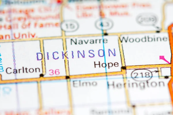 Dickinson Kansas États Unis Sur Une Carte — Photo