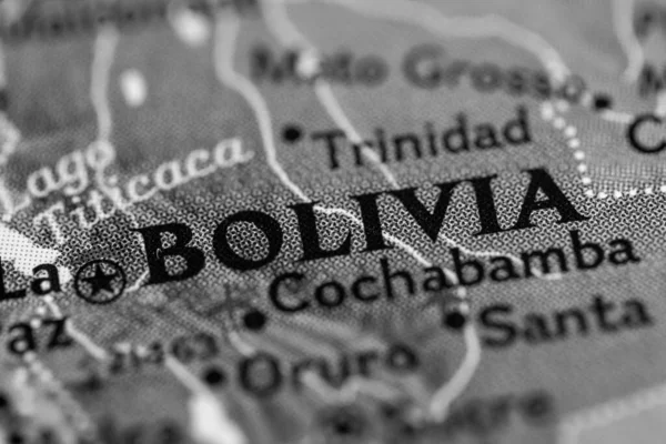 Bolivien Auf Der Karte — Stockfoto
