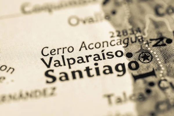 Valparaíso Chile Mapa — Fotografia de Stock