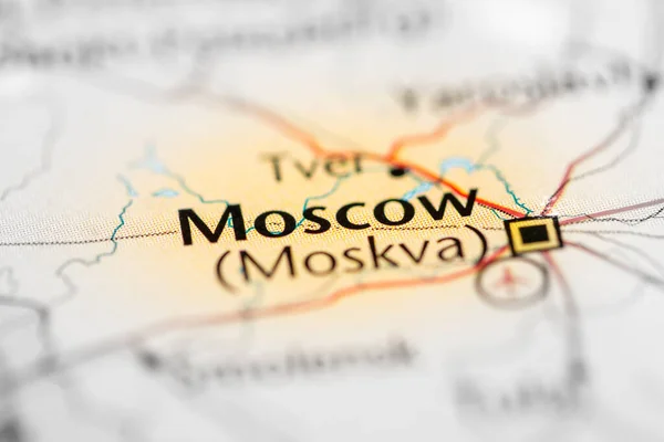 Mosca Russia Una Mappa — Foto Stock