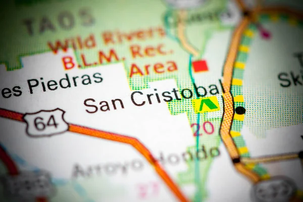 San Cristobal New Mexico Usa Map — 스톡 사진