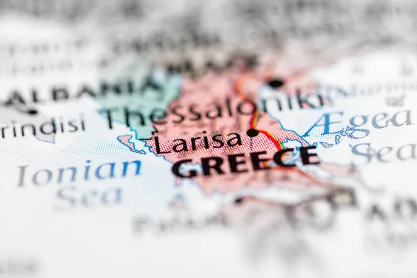 拉莉莎地图上的希腊 — 图库照片