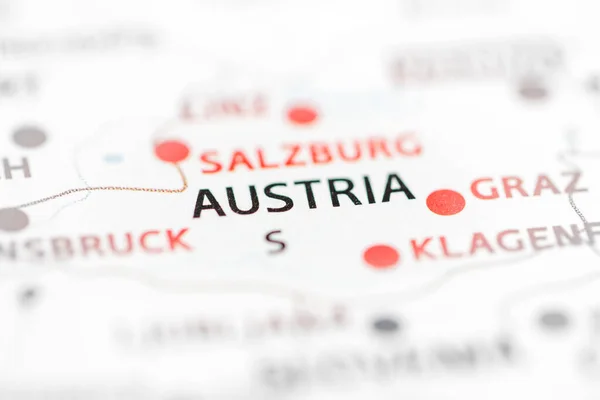 Αυστρία Στο Χάρτη — Φωτογραφία Αρχείου