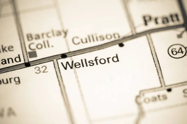 Wellsford Kansas Usa Mapie — Zdjęcie stockowe